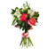 Bouquet of roses and alstroemerias with greenery. Kazan
