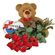 red roses with teddy and chocolates. Kazan